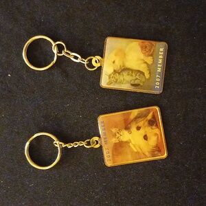 Vintage lot of two humane society key chains 2007